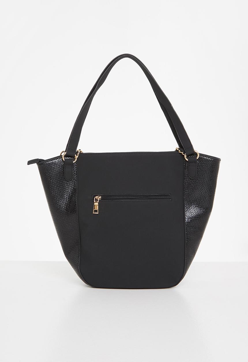SISSY BOY - Fabric combo tote - black