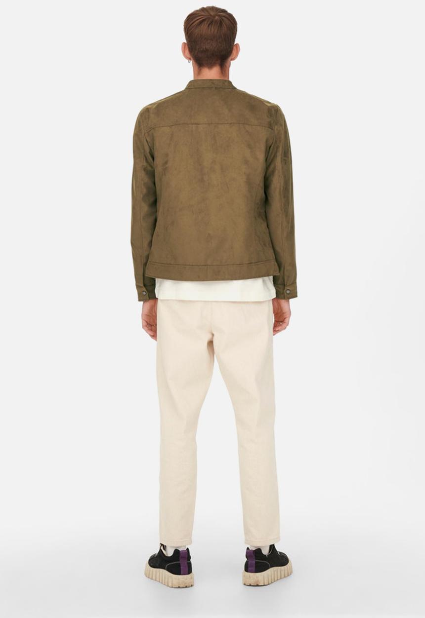 Only & Sons - Willow fake suede jacket - cognac