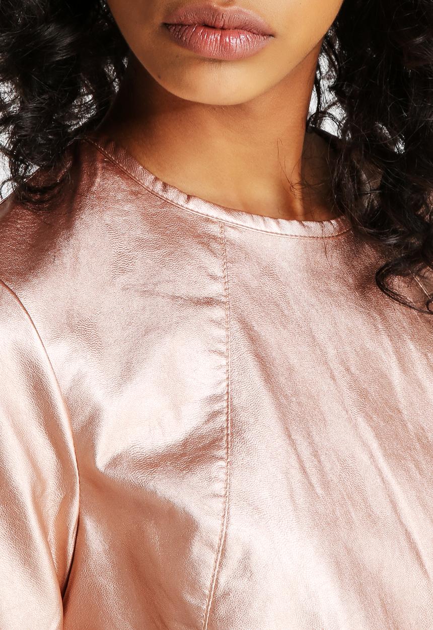 Neon Rose - Metallic PU Crop