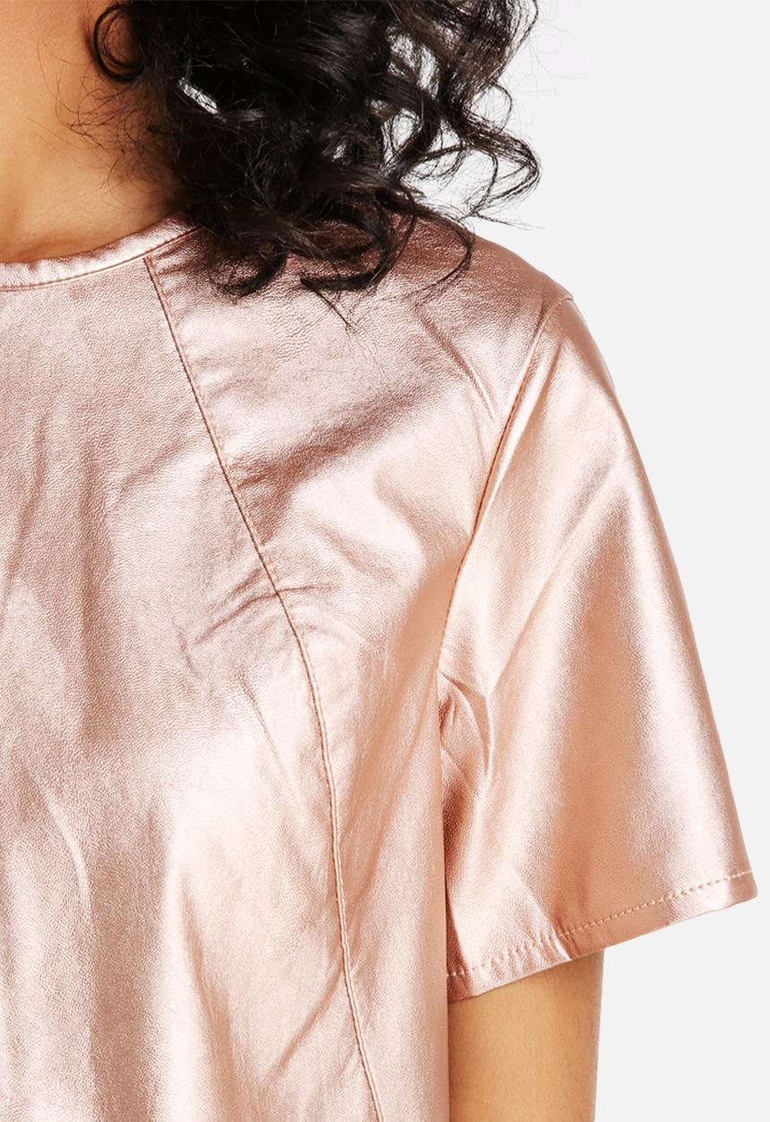 Neon Rose - Metallic PU Crop