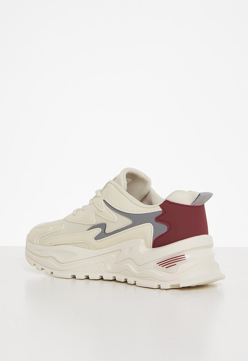Tom Tom - Chunky design dad sneaker - beige & burg