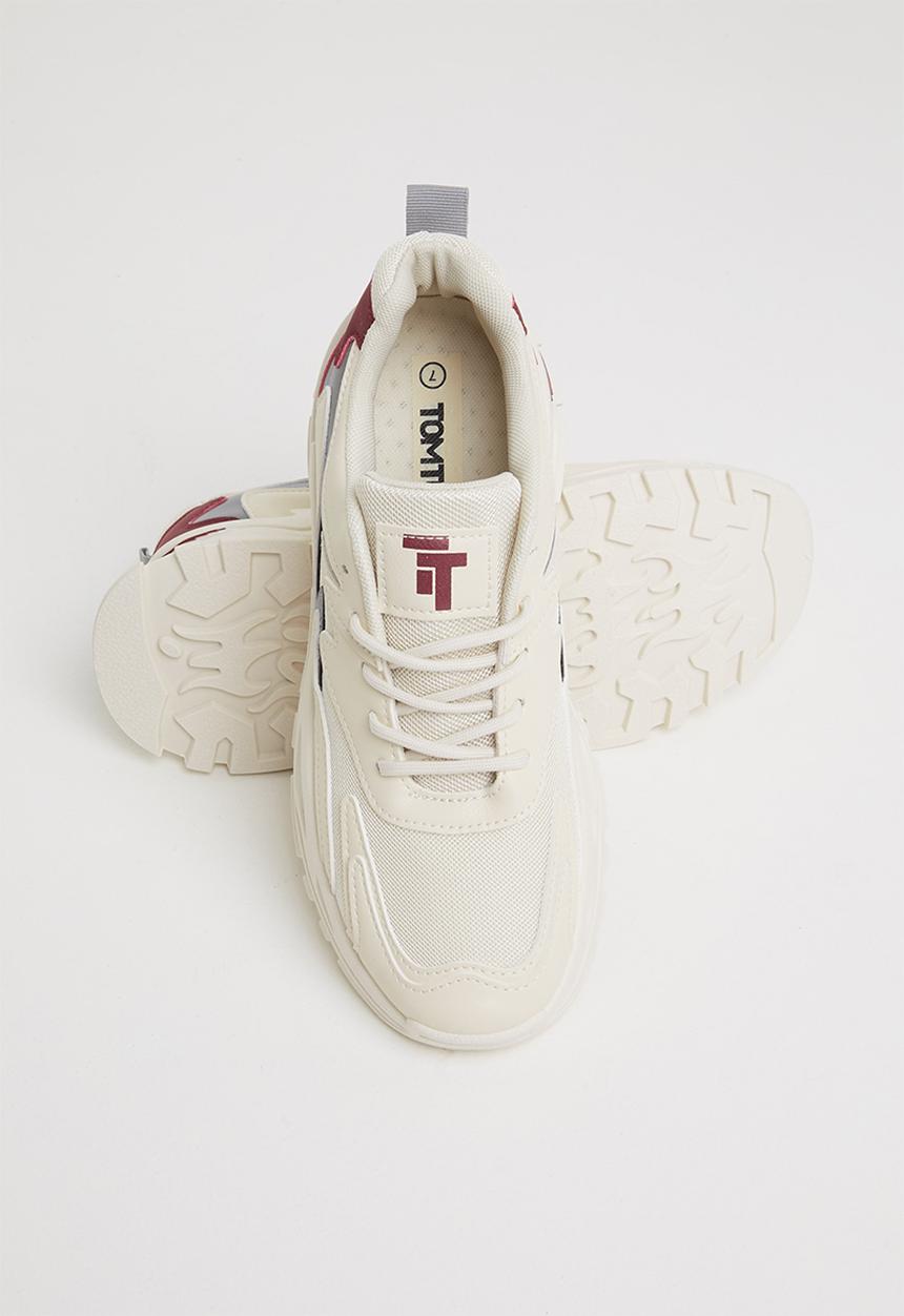 Tom Tom - Chunky design dad sneaker - beige & burg