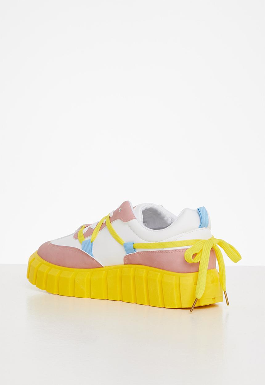 Tom Tom - Chunky sole sneaker - white & mink