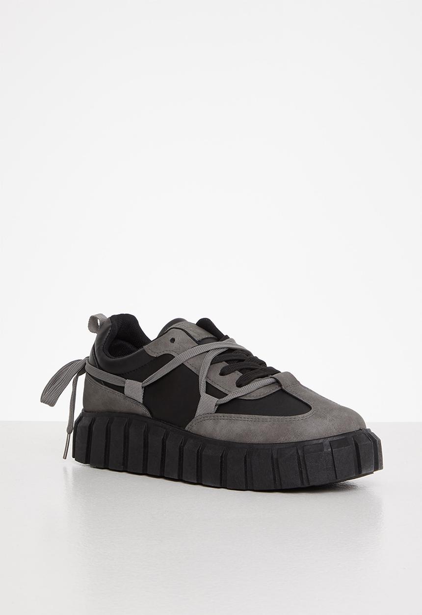 Tom Tom - Chunky sole sneaker - black & charcoal