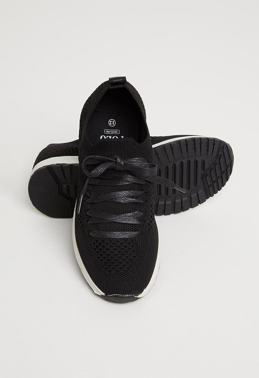 POLO - Kids athleisure knit sneaker - black
