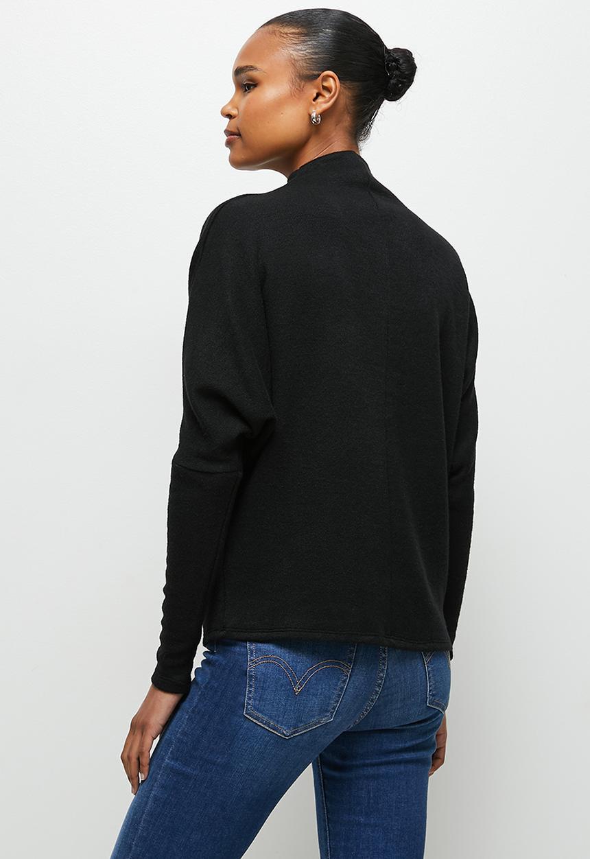 MILLA - Soft touch dolman top - black