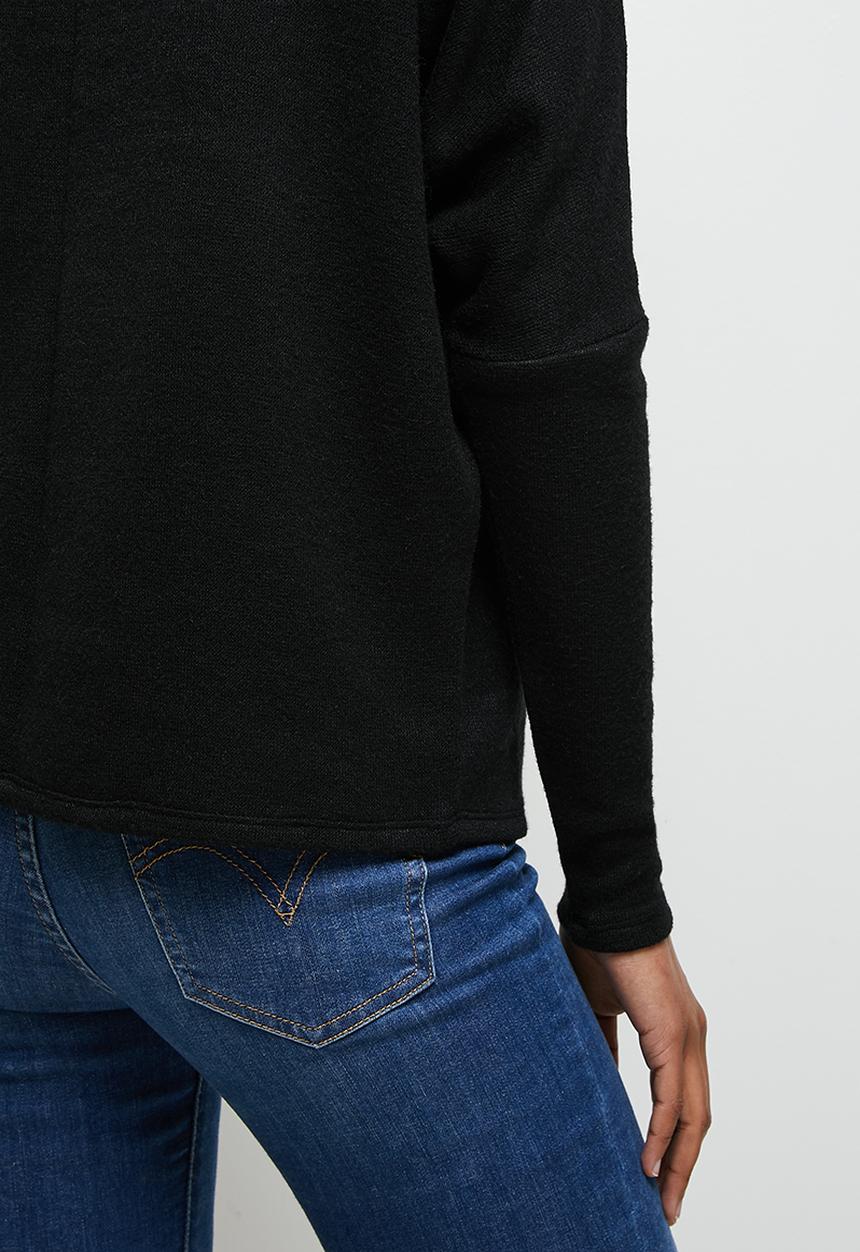 MILLA - Soft touch dolman top - black