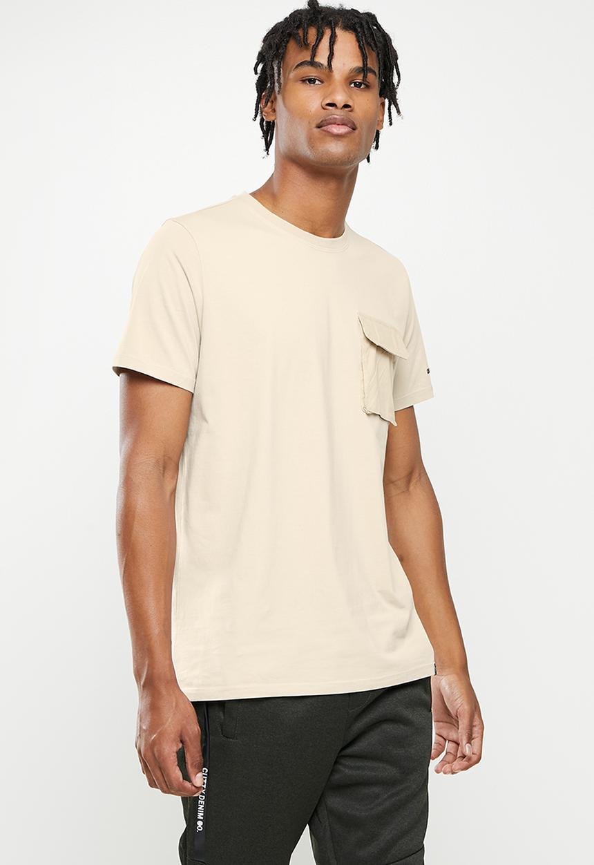 Cutty - Ebony fashion pocket  t-shirt - stone