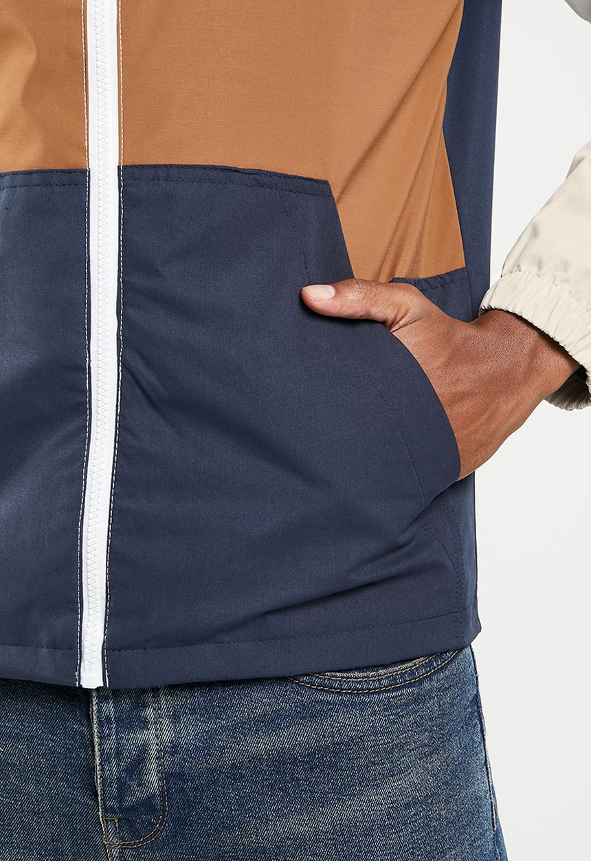 Cutty - Lunar lightweight  blocked jacket - taupe