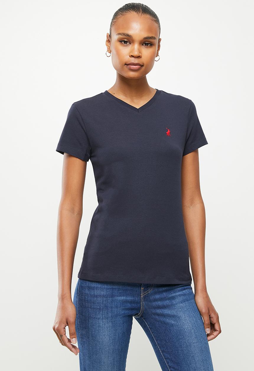 POLO - Wmn kelly short sleeve v-neck stretch t-shirt - navy