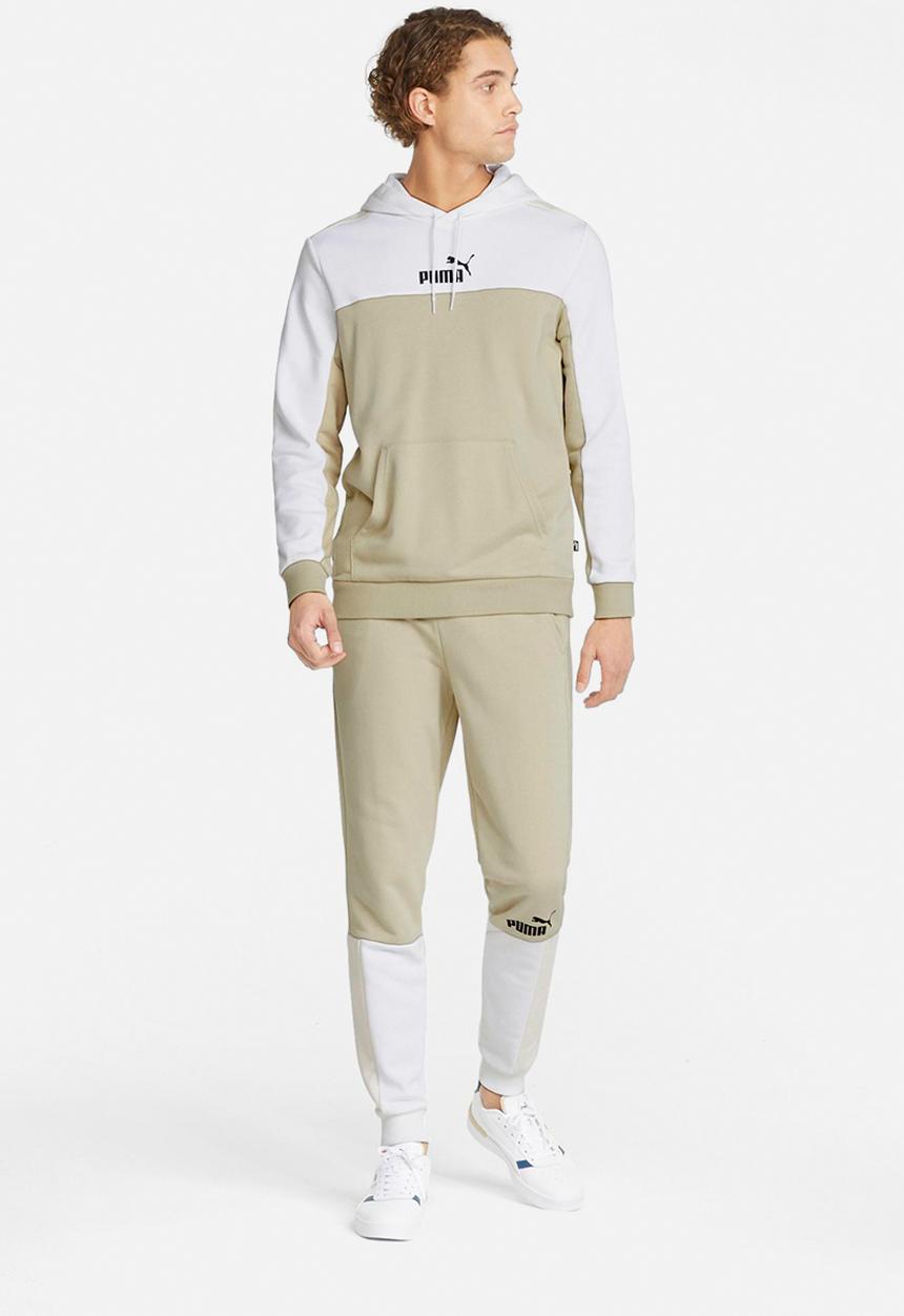PUMA - Ess+ Block Hoodie Tracktop - Puma White
