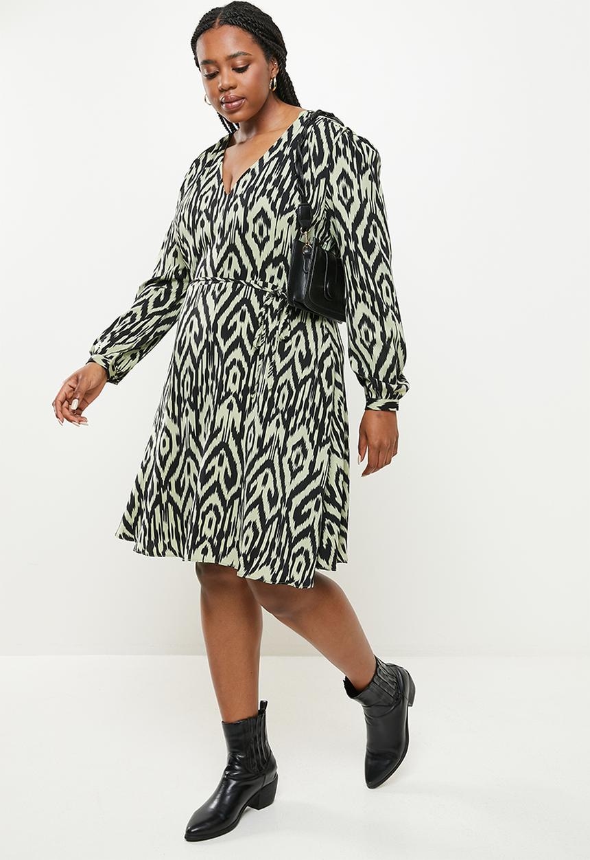Glamorous - Plus dress - green & black 