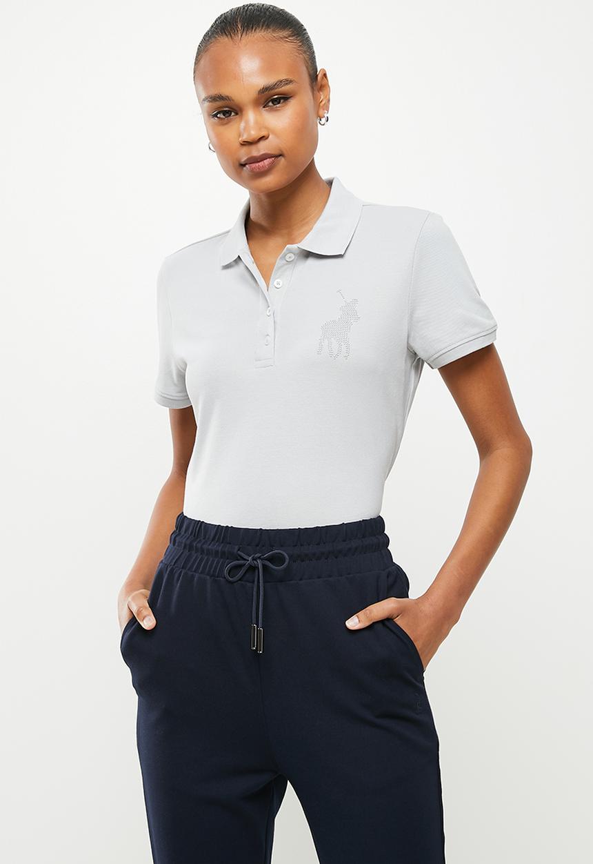 POLO - Wmn short sleeve nailhead golfer - grey