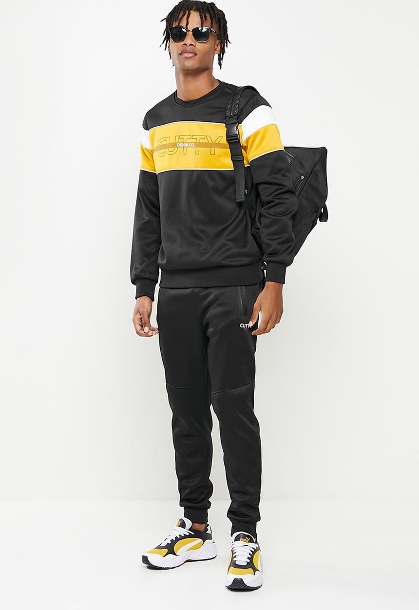 Cutty - Georgia panel trackpant - black