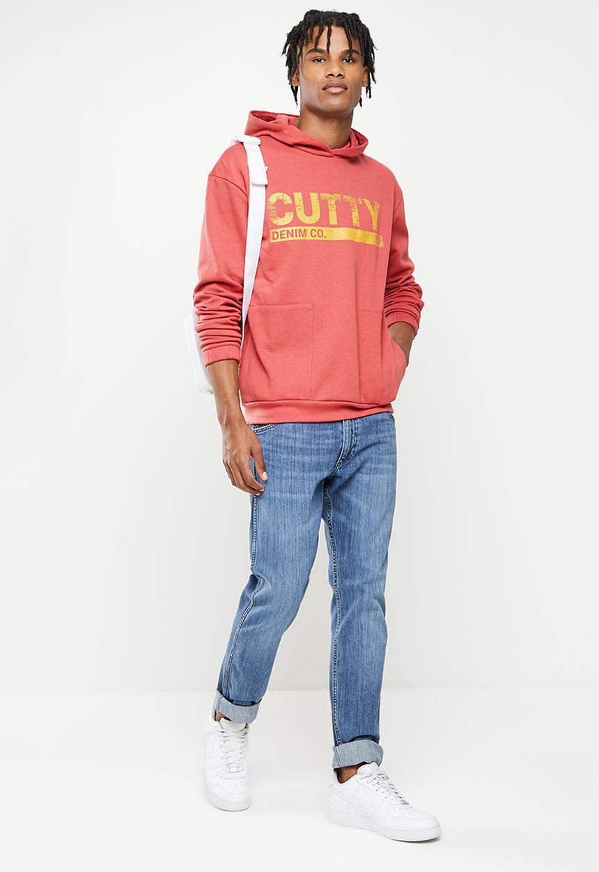 Cutty - Mens regular fit hooded sweater - watermelon