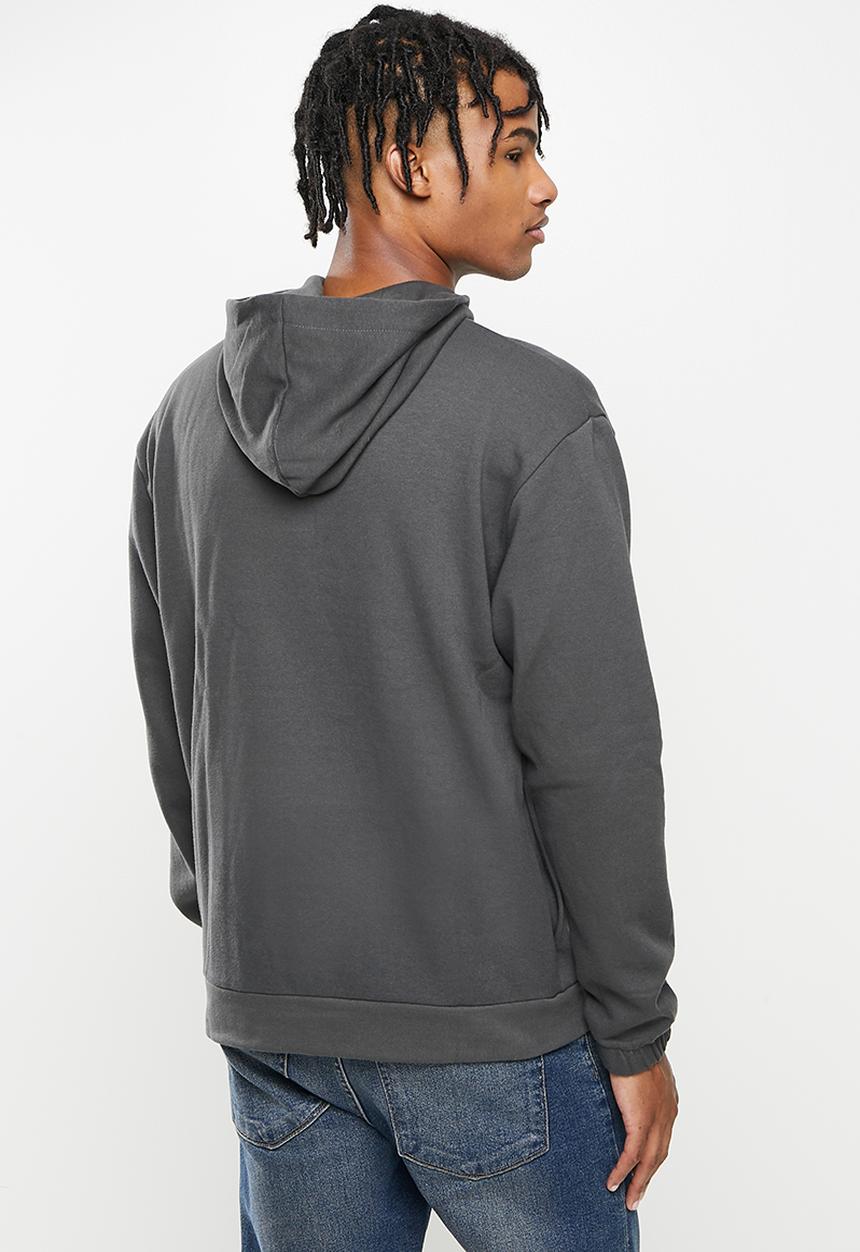 Cutty - Mens regular fit hooded sweater - charcoal