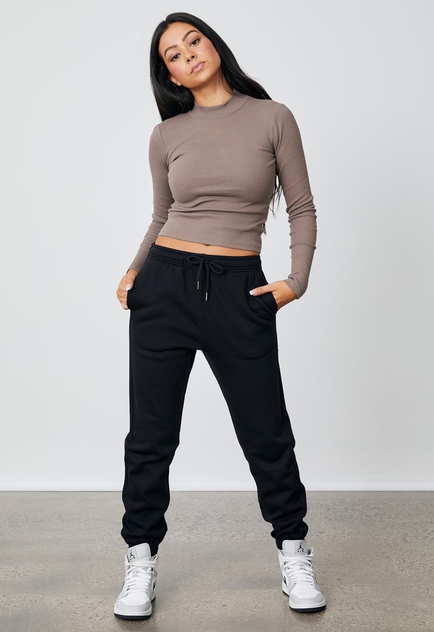 Factorie - Mock neck long sleeve - burnt iron