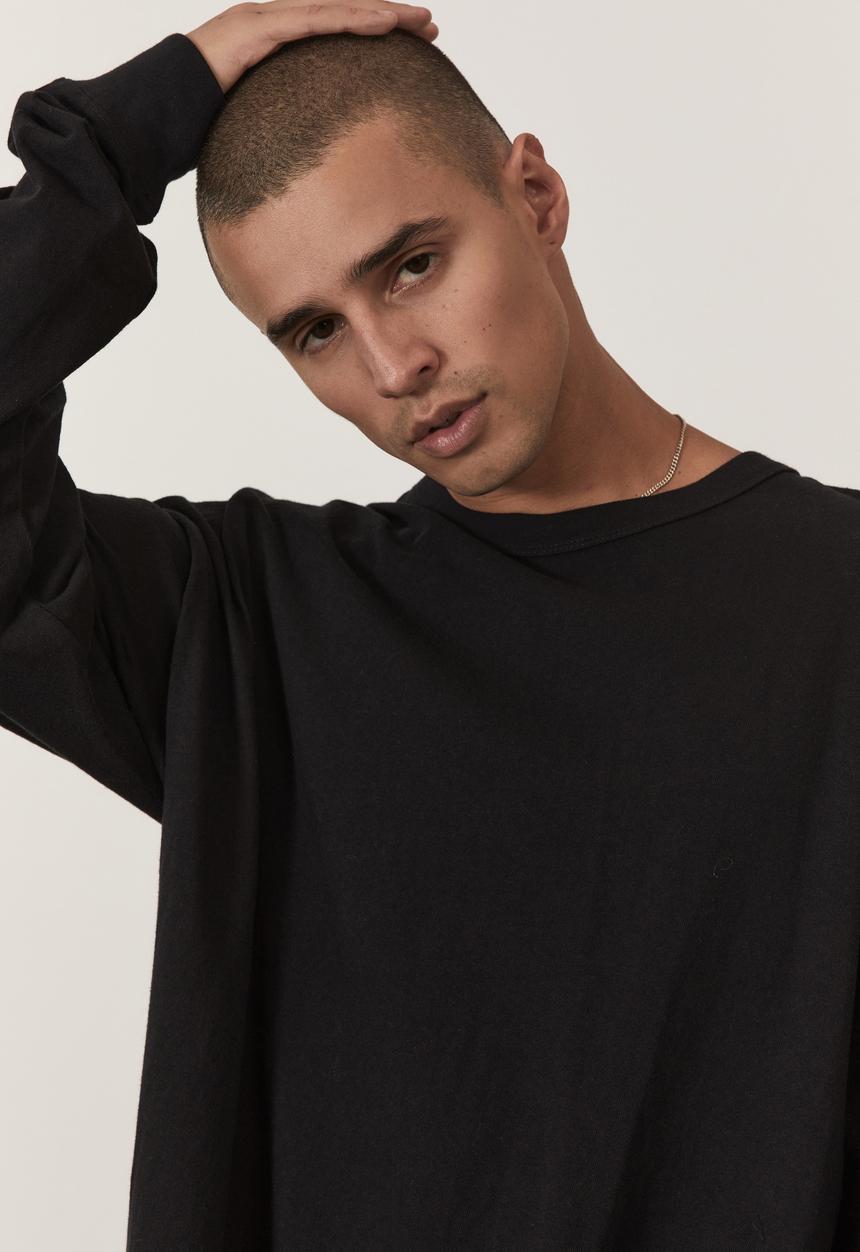 Factorie - Oversized long sleeve T-shirt - black