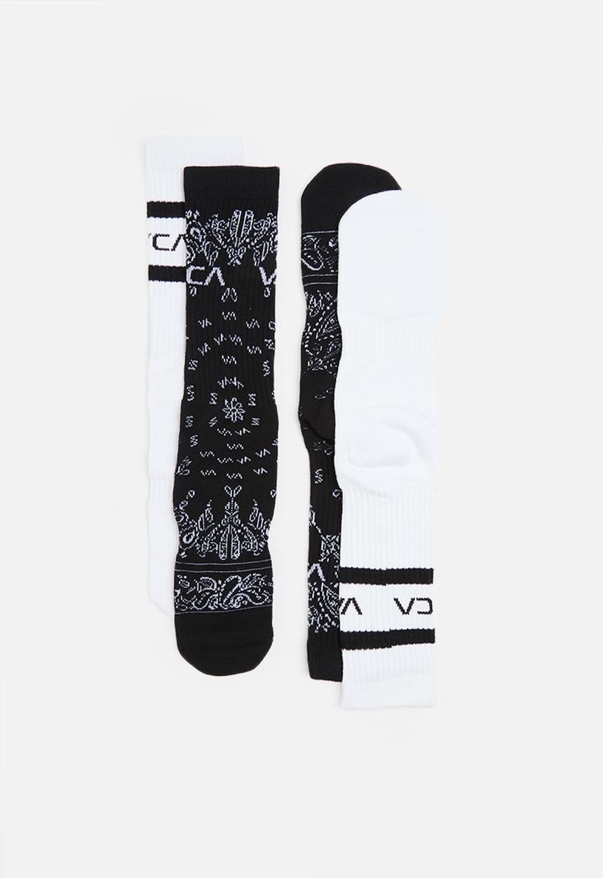 RVCA - 2 pack rvca bandana fb hc crew - black & white 