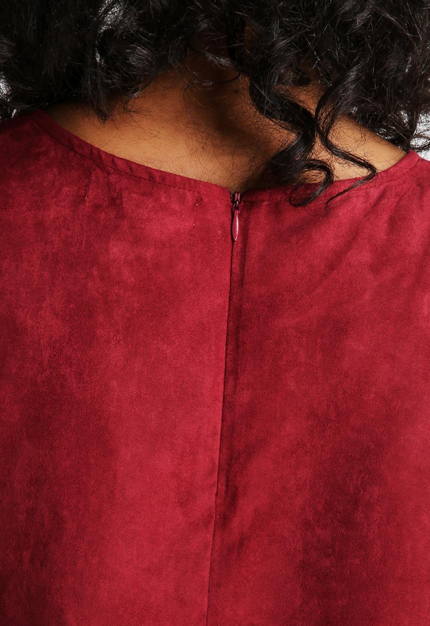 Neon Rose - Sangria Suede Crop