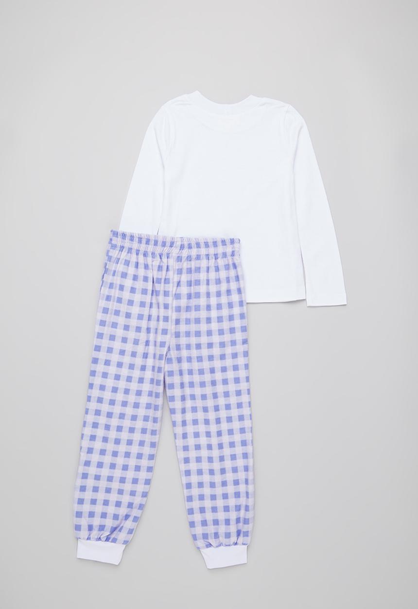 Superbalist Kids - Flannel pj set - white & purple 
