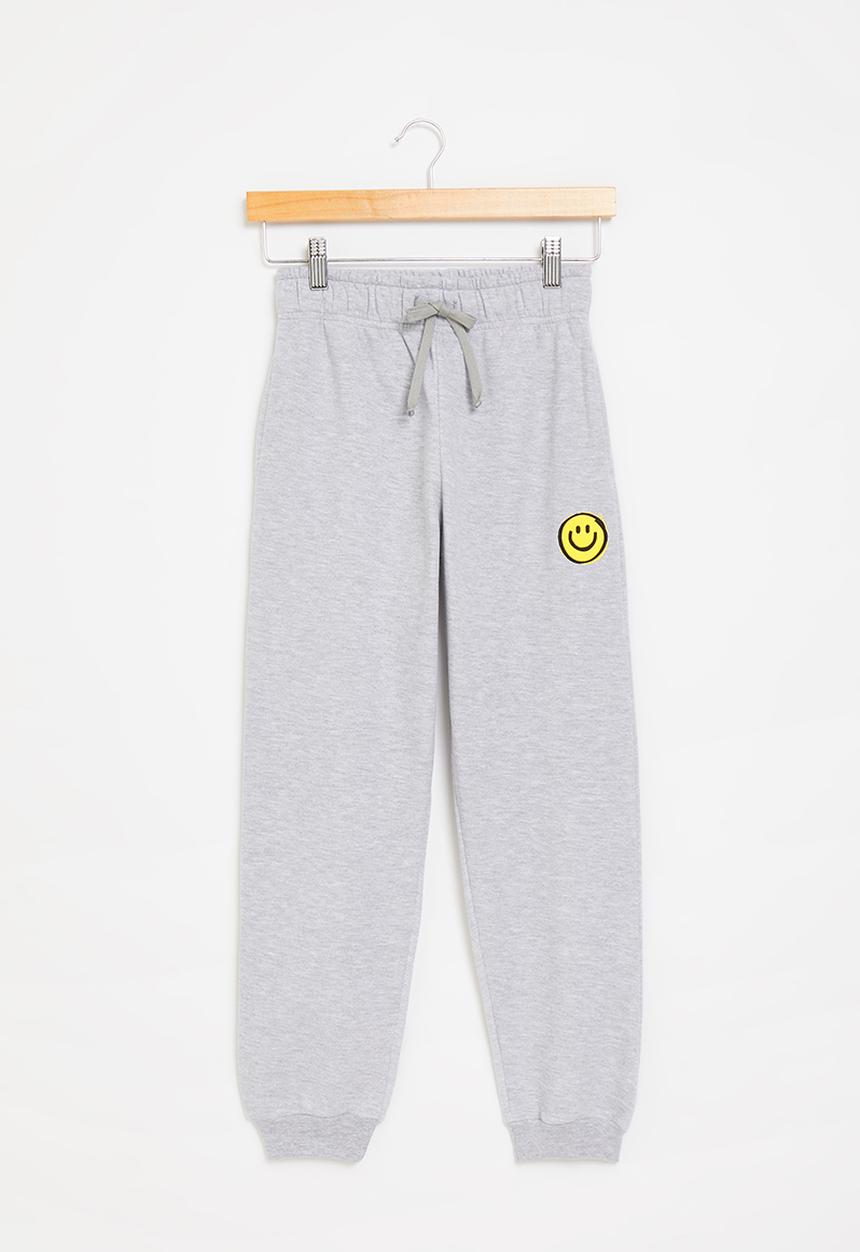 Superbalist - Boys smiley jogger - grey melange