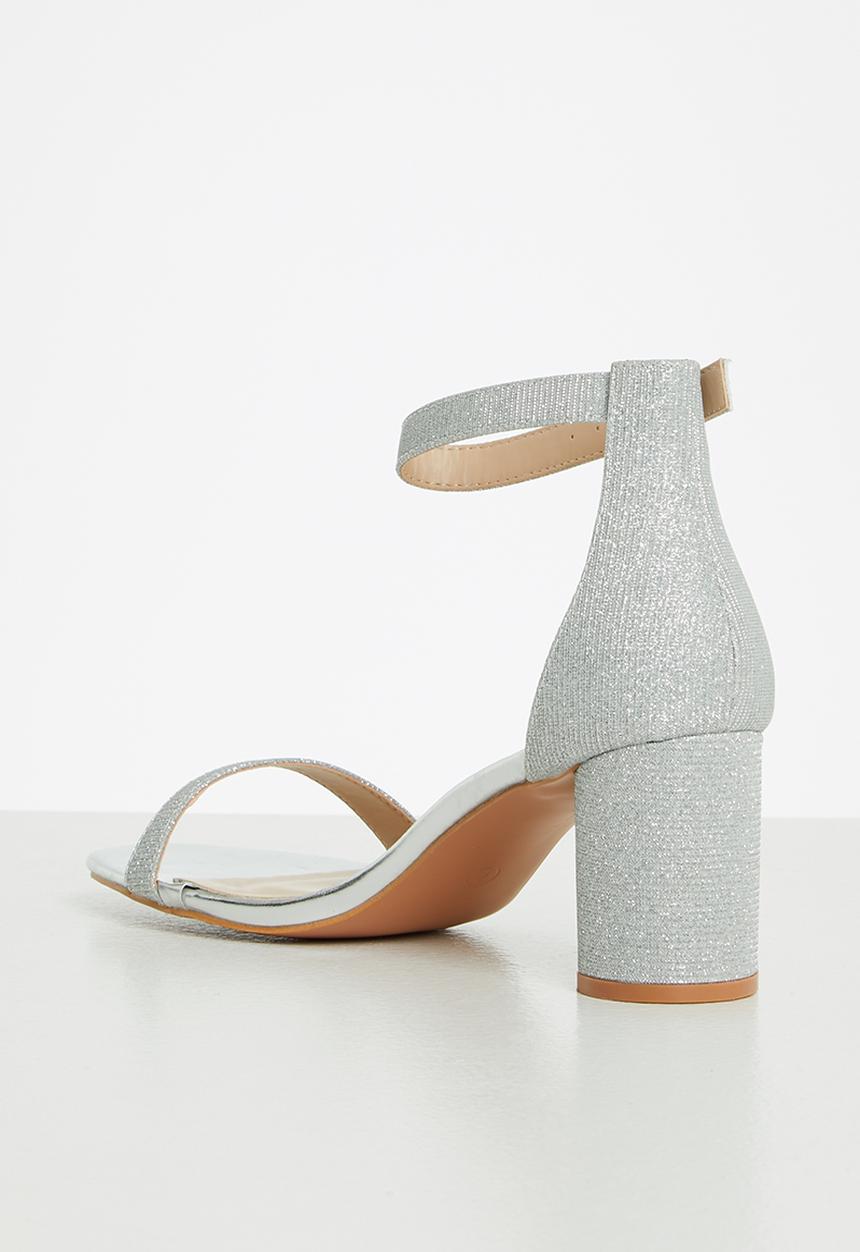 MILLA - Savannah open block heel - silver