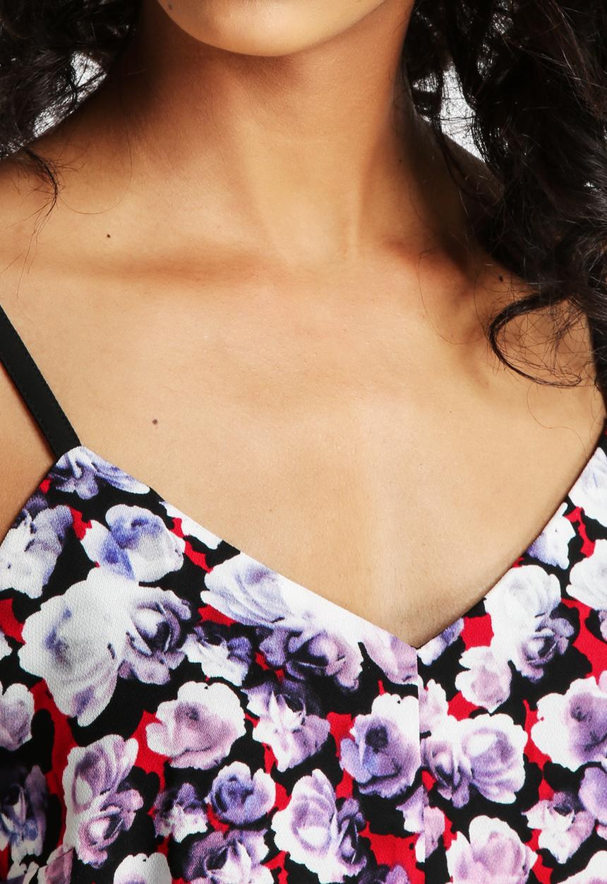 Neon Rose - Dipped Floral Multi Strap Cami