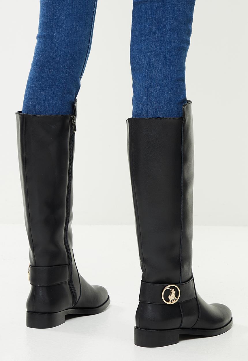 POLO - Riding leather long boot - black