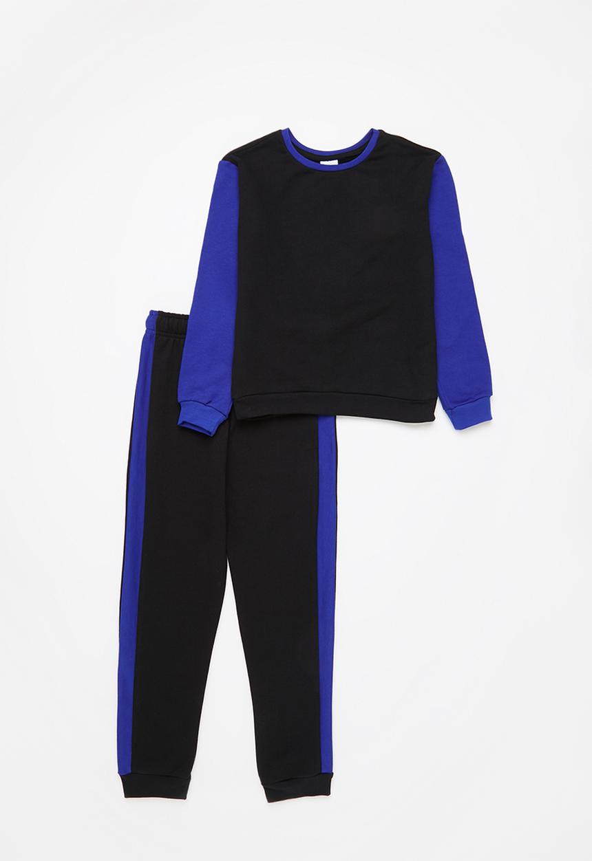 Pop Candy - Boys colour block set - royal melange & black