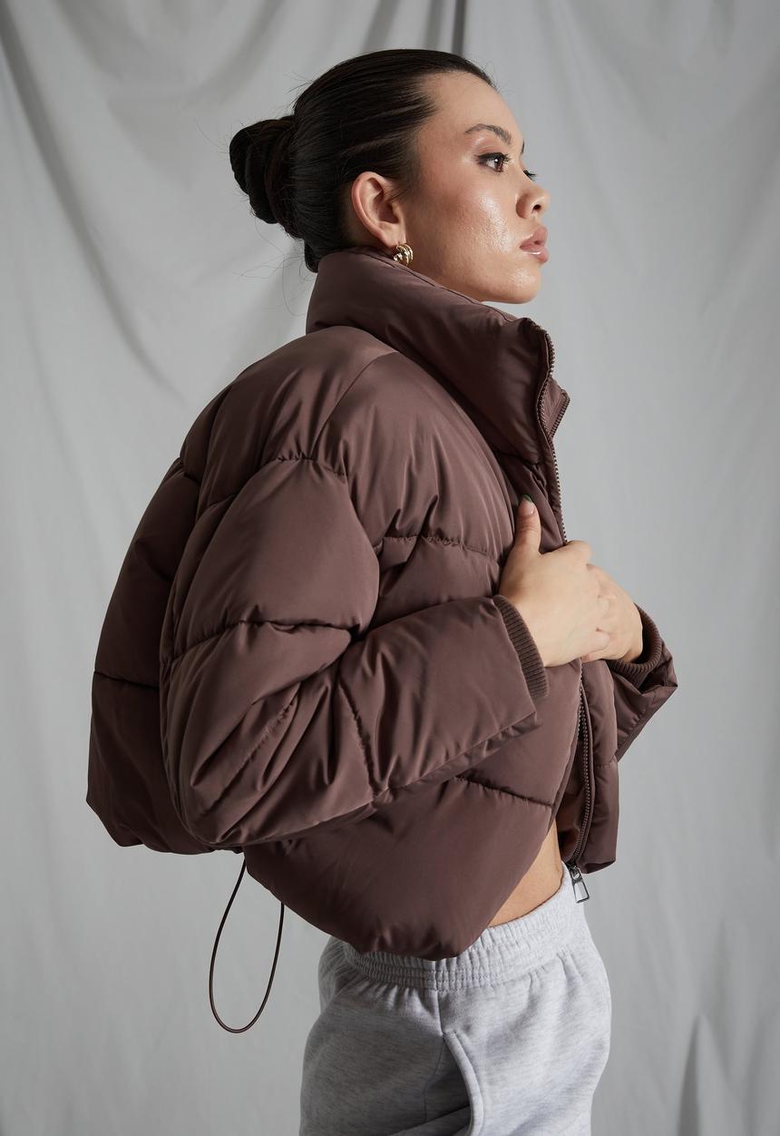 Factorie - Cropped puffer jacket - burnt iron