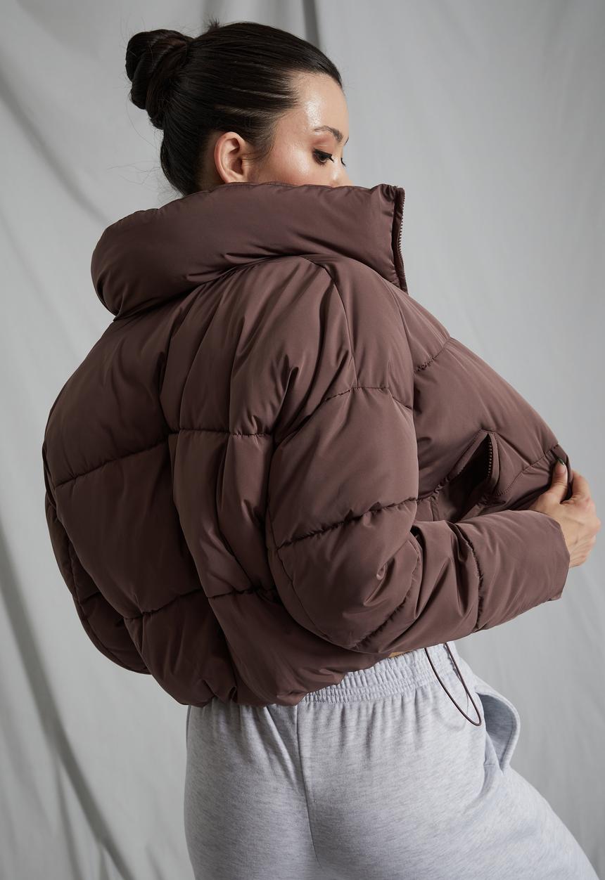 Factorie - Cropped puffer jacket - burnt iron