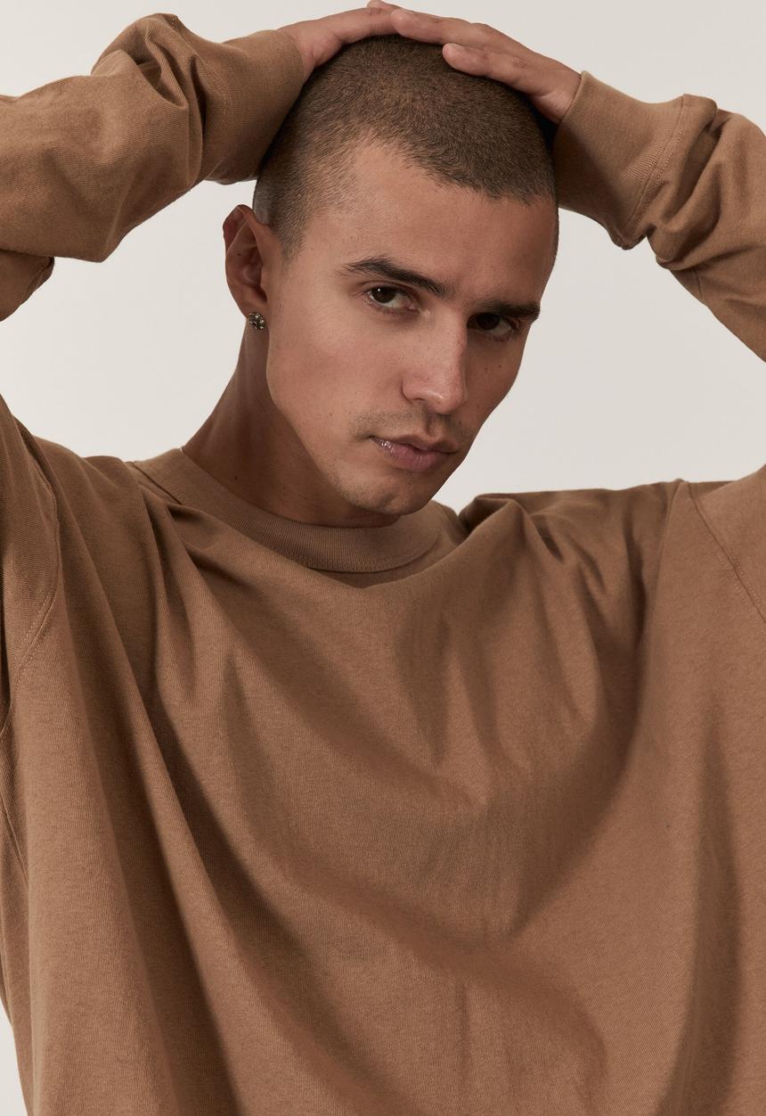 Factorie - Oversized long sleeve tshirt - dusty brown