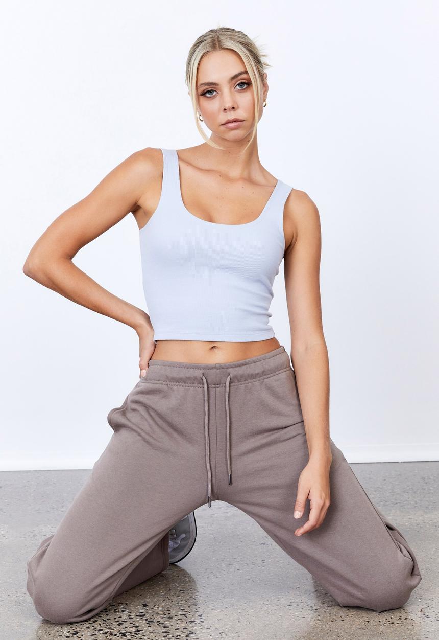 Factorie - Wide leg trackpant - burnt iron