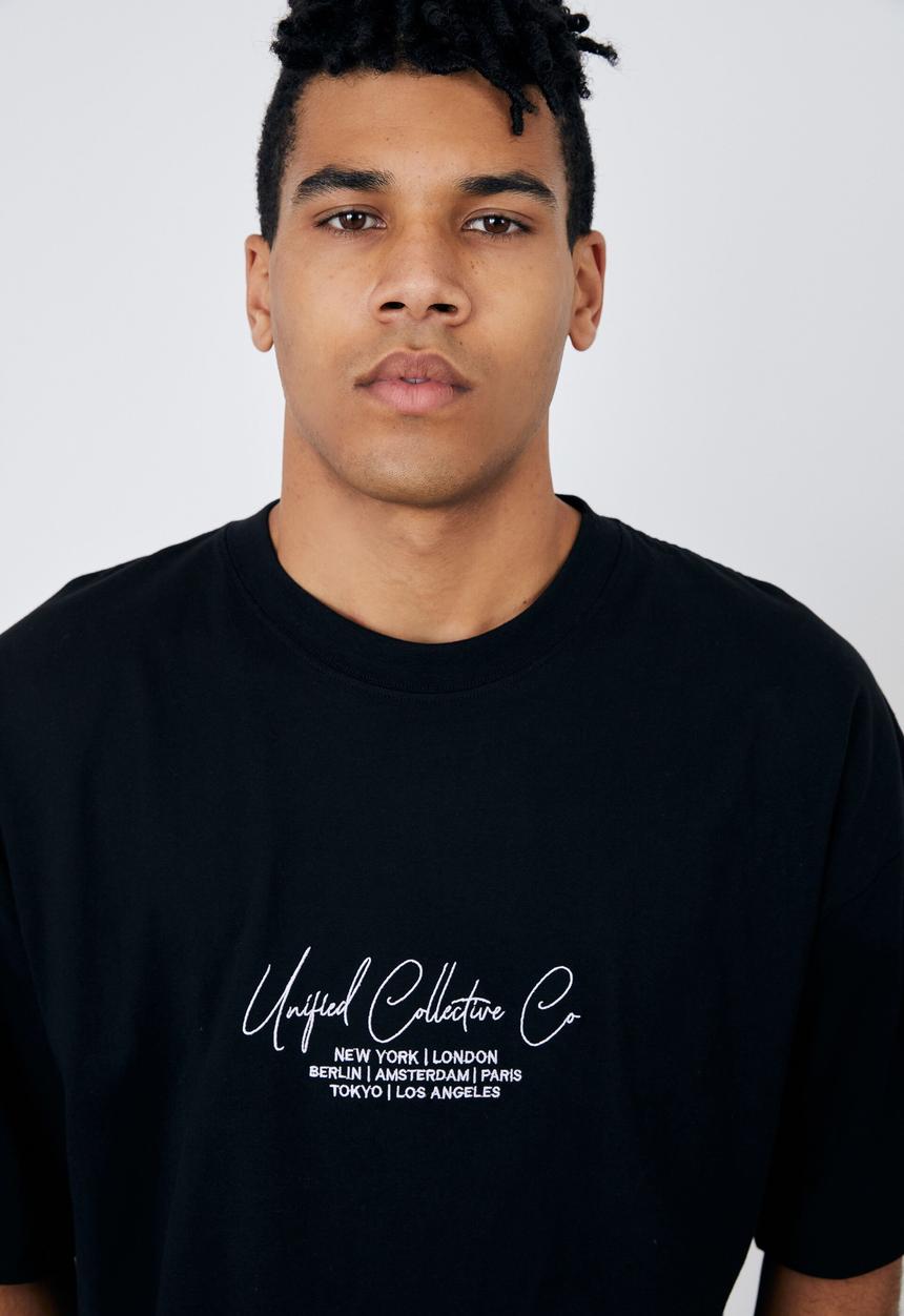 Factorie - Premium oversized graphic t shirt - black