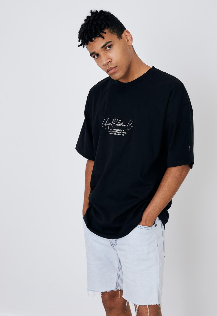 Factorie - Premium oversized graphic t shirt - black