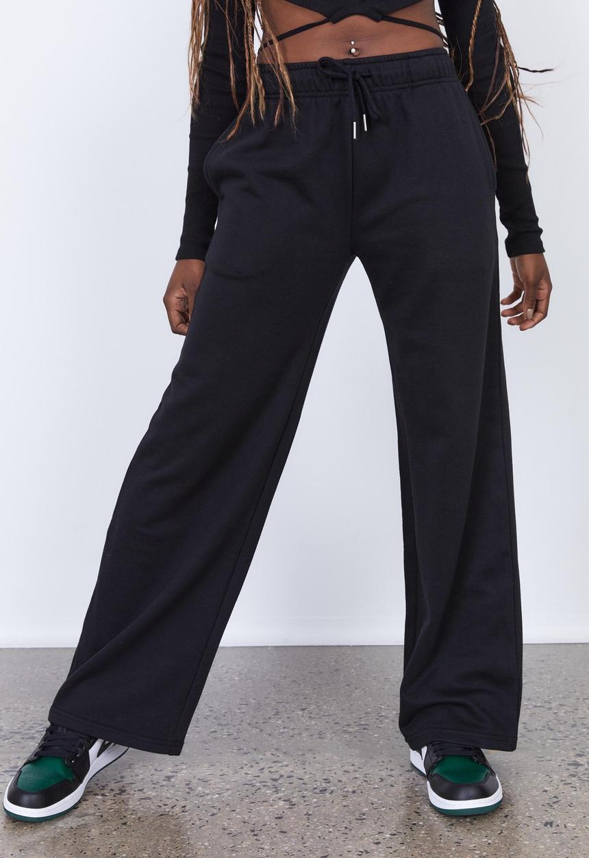 Factorie - Wide leg trackpant - black