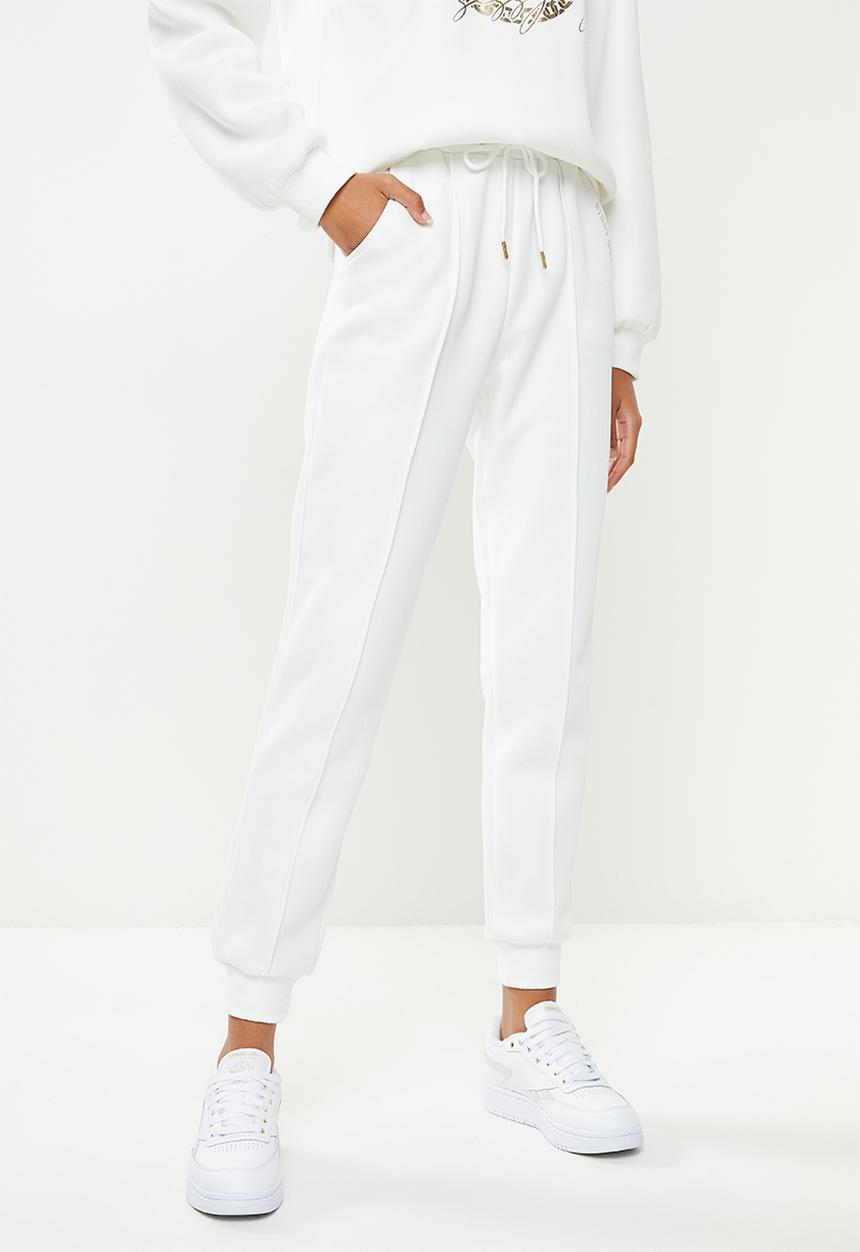SISSY BOY - Sweatpants with drawstring waist and bling logo - white