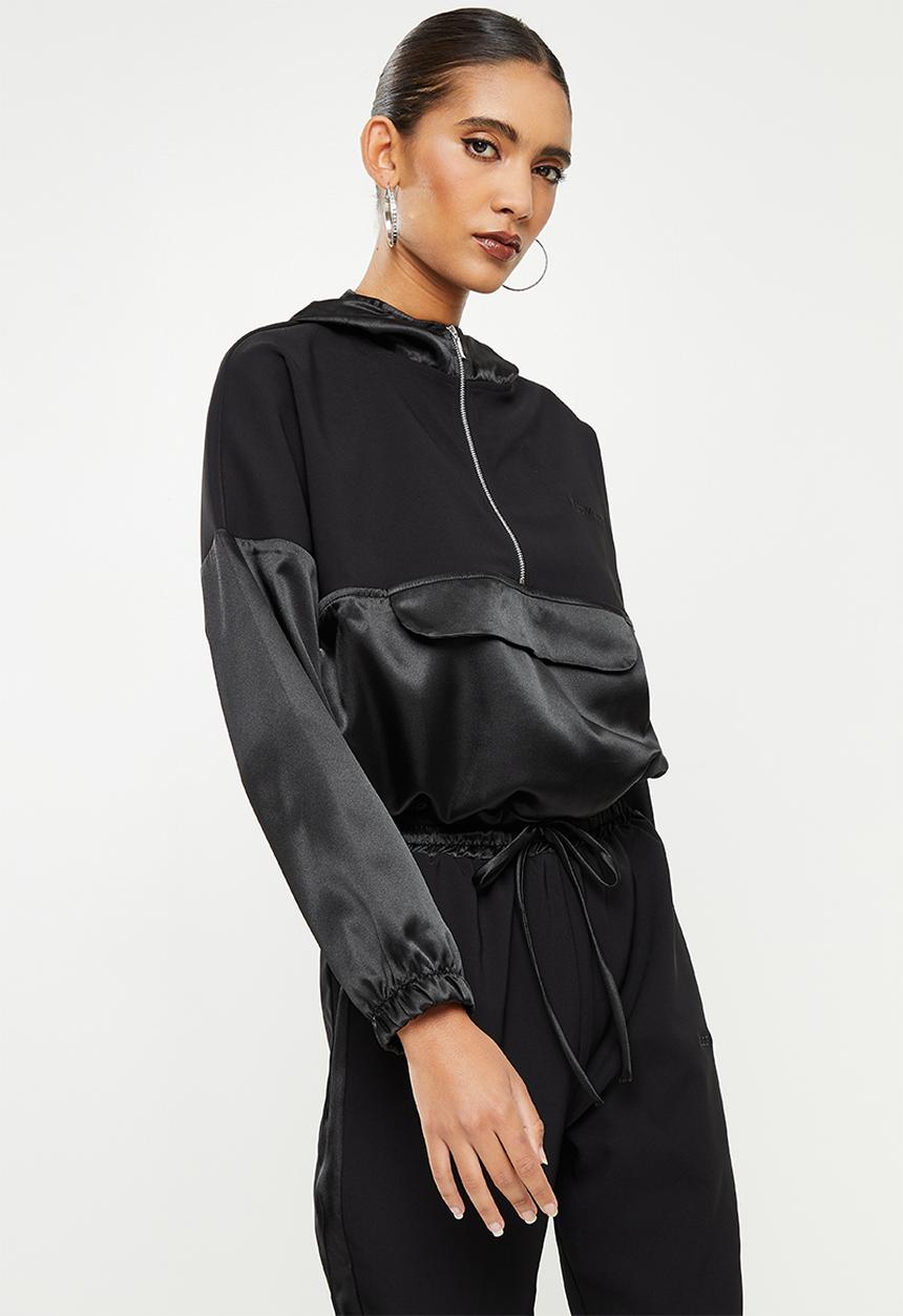 SISSY BOY - Branded jacket with hoodie - black