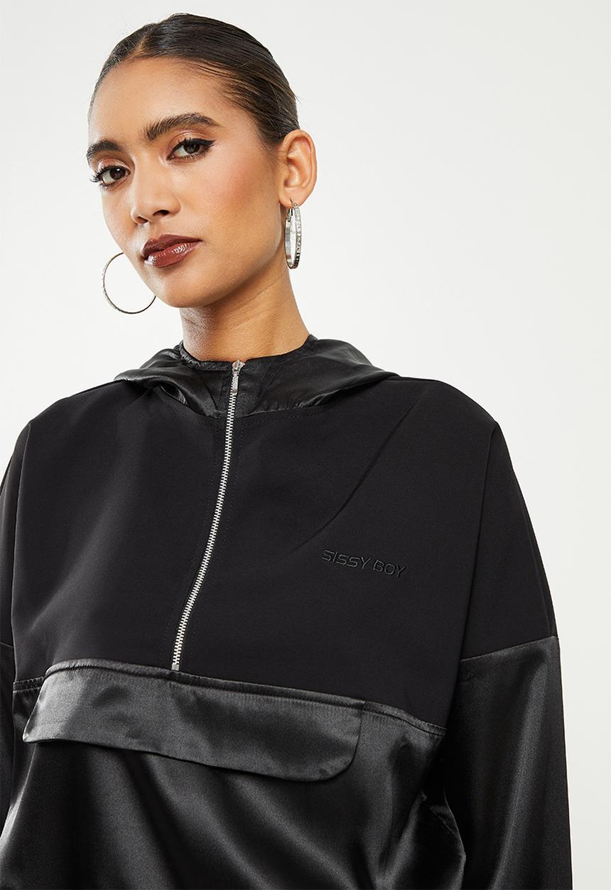 SISSY BOY - Branded jacket with hoodie - black