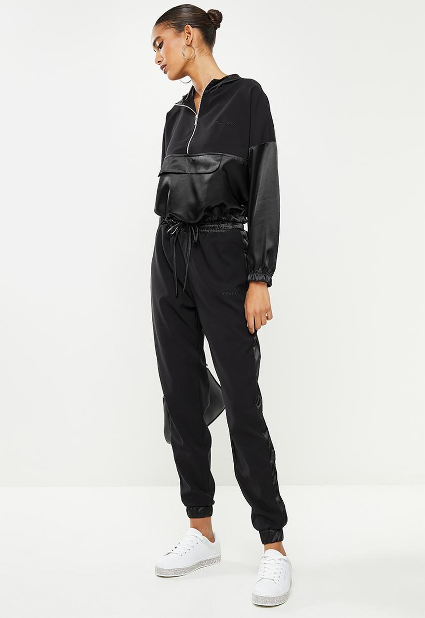 SISSY BOY - Branded jacket with hoodie - black