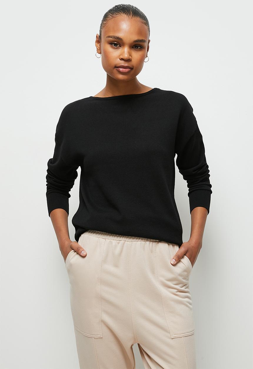 edit - Longline vback jumper - black