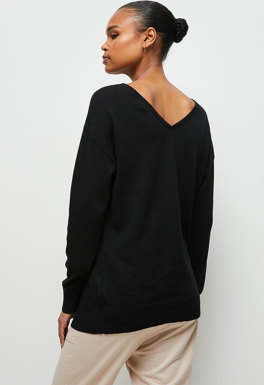 edit - Longline vback jumper - black
