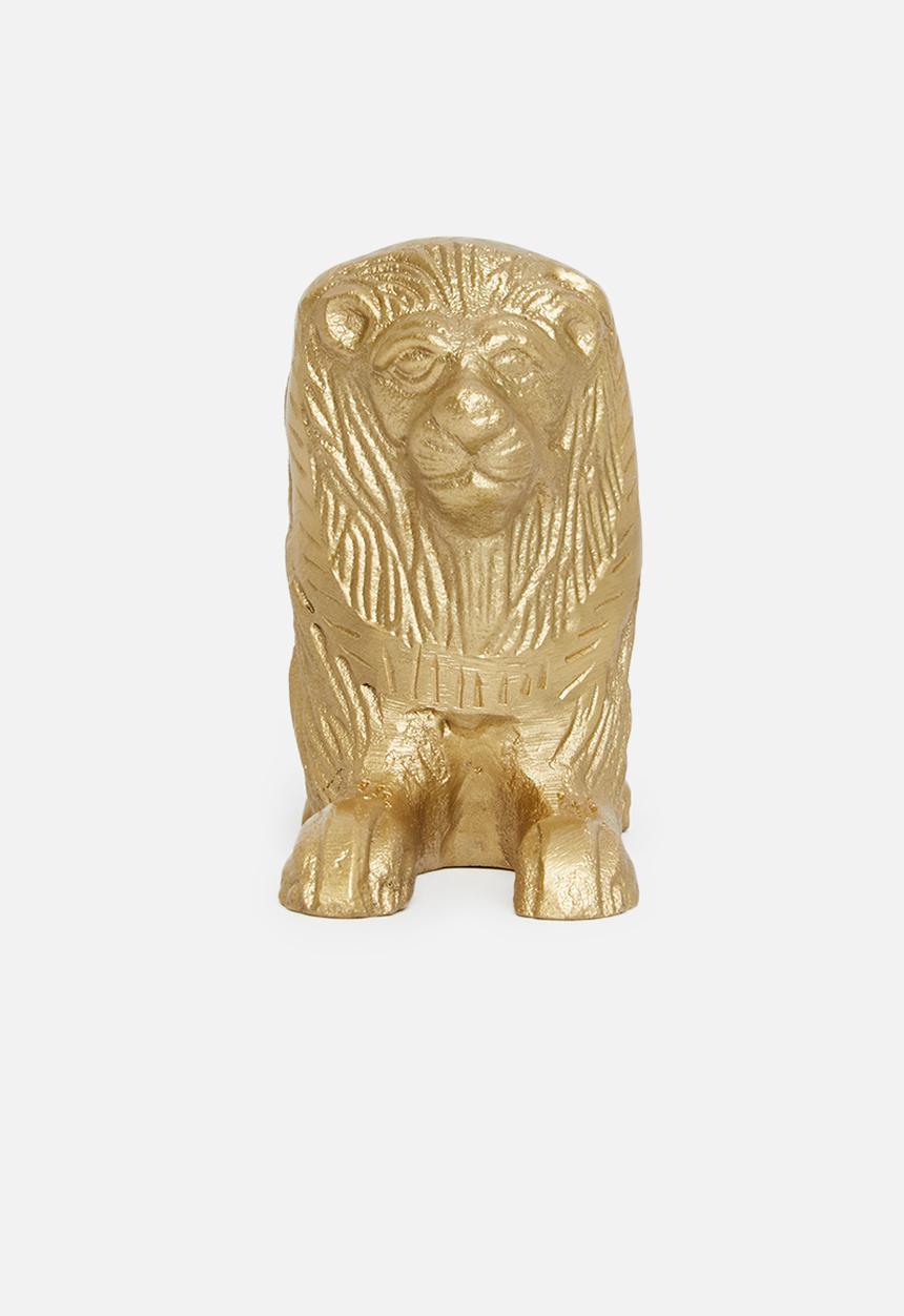 Sixth Floor - Lazy lion aluminium sculpture - gold