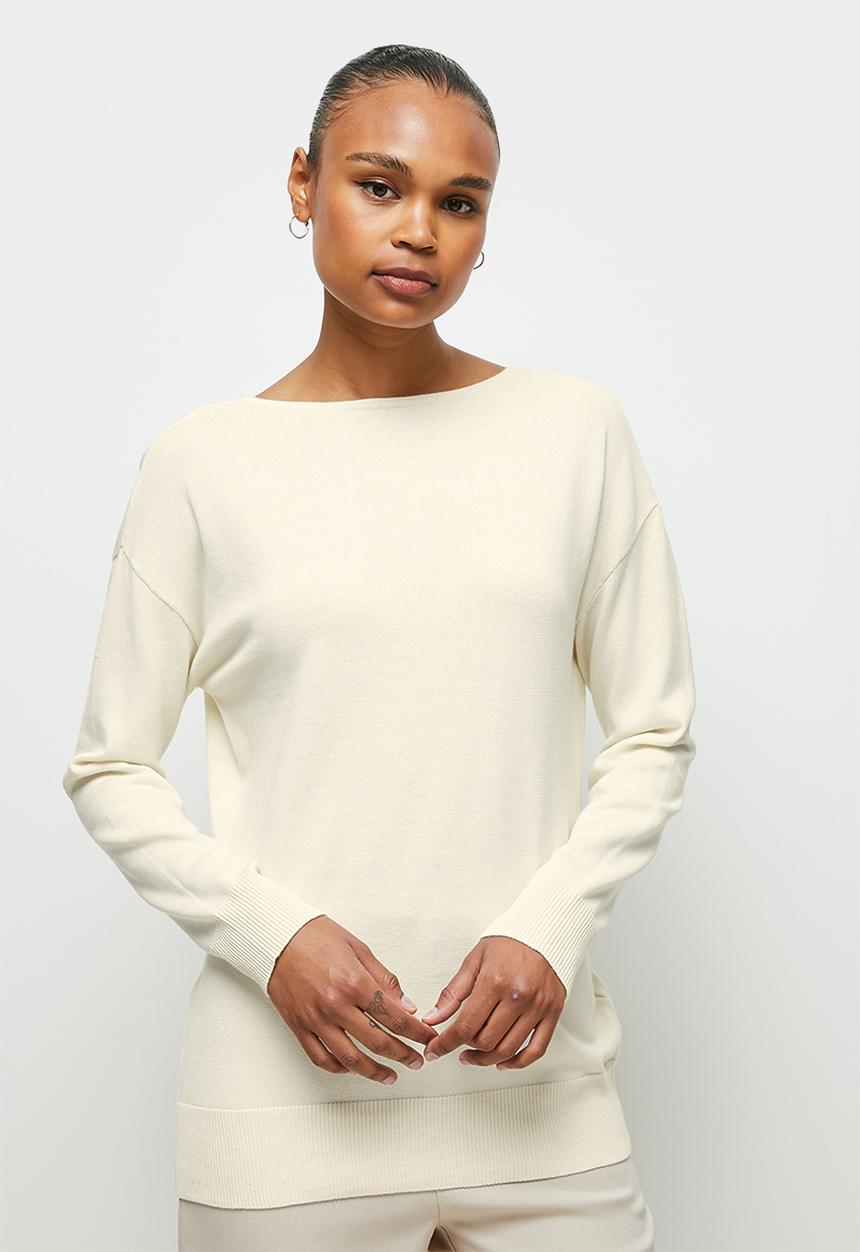 edit - Longline vback jumper - milk