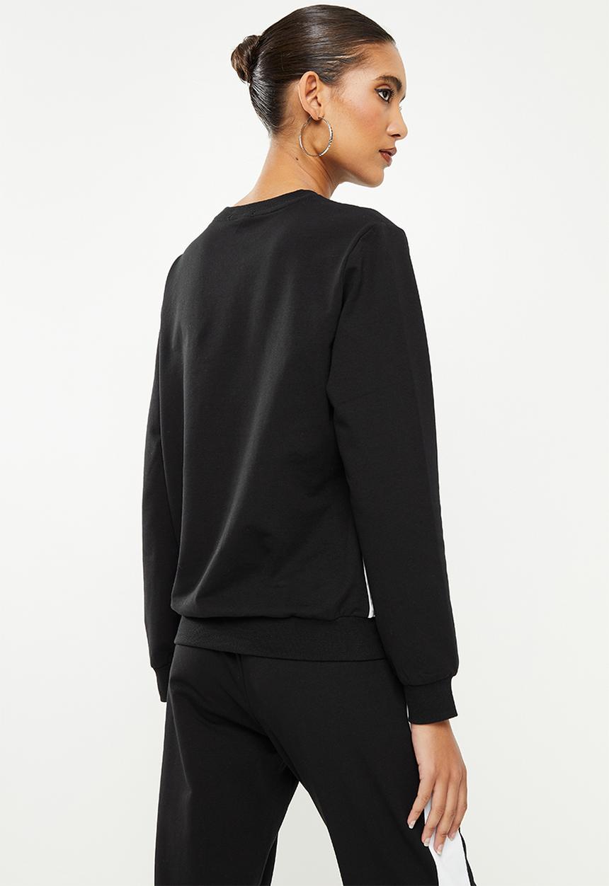 SISSY BOY - Crew neck tracktop with bling logo - black & white 
