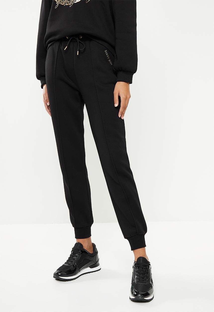 SISSY BOY - Sweatpants with drawstring waist and bling logo - black