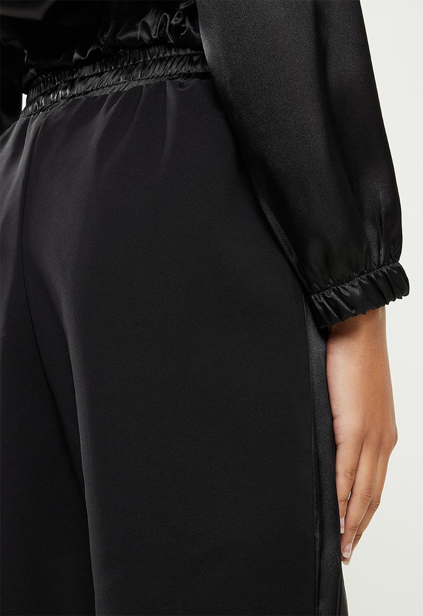 SISSY BOY - Suiting tracksuit pant with satin insets - black