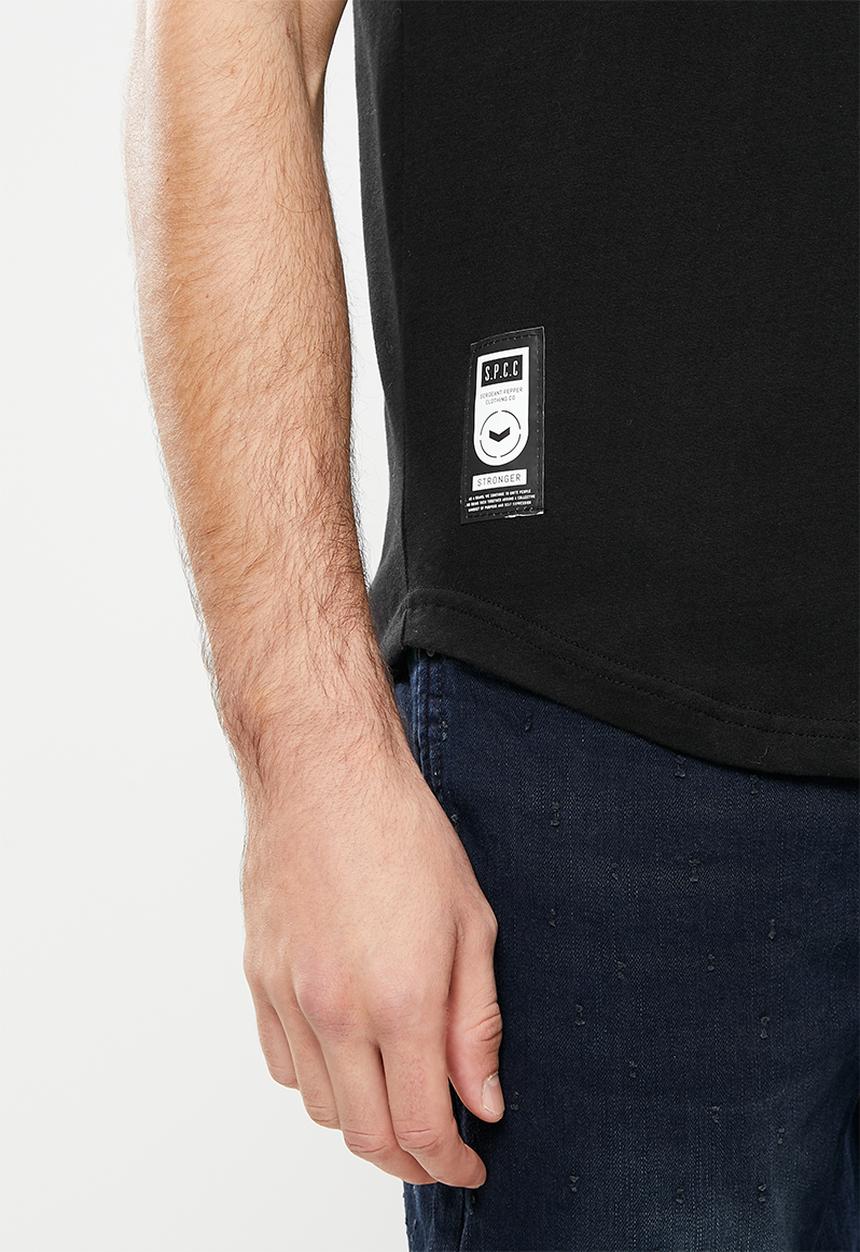 S.P.C.C - Britt regular fit scooped hem tee - black