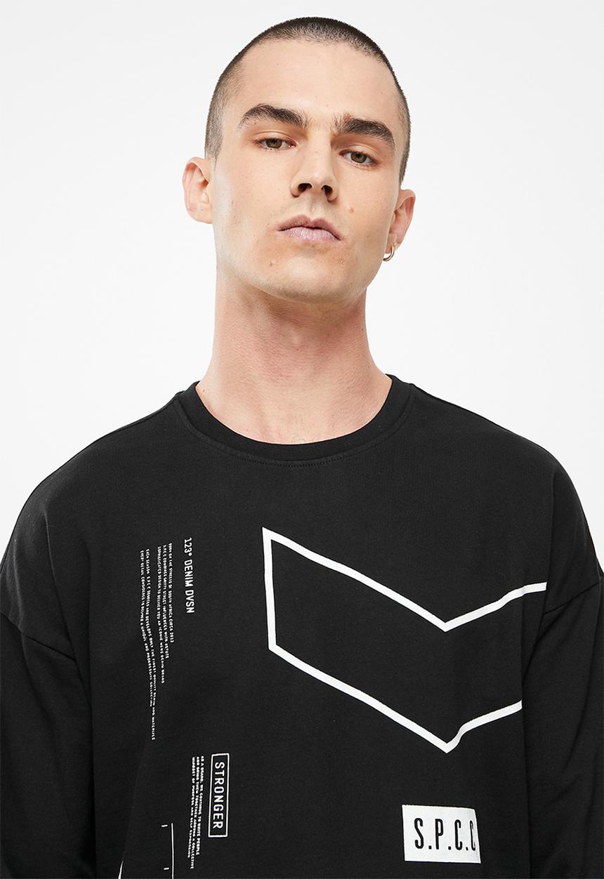 S.P.C.C - Byrne regular fit crew neck fashion crew sweat - black